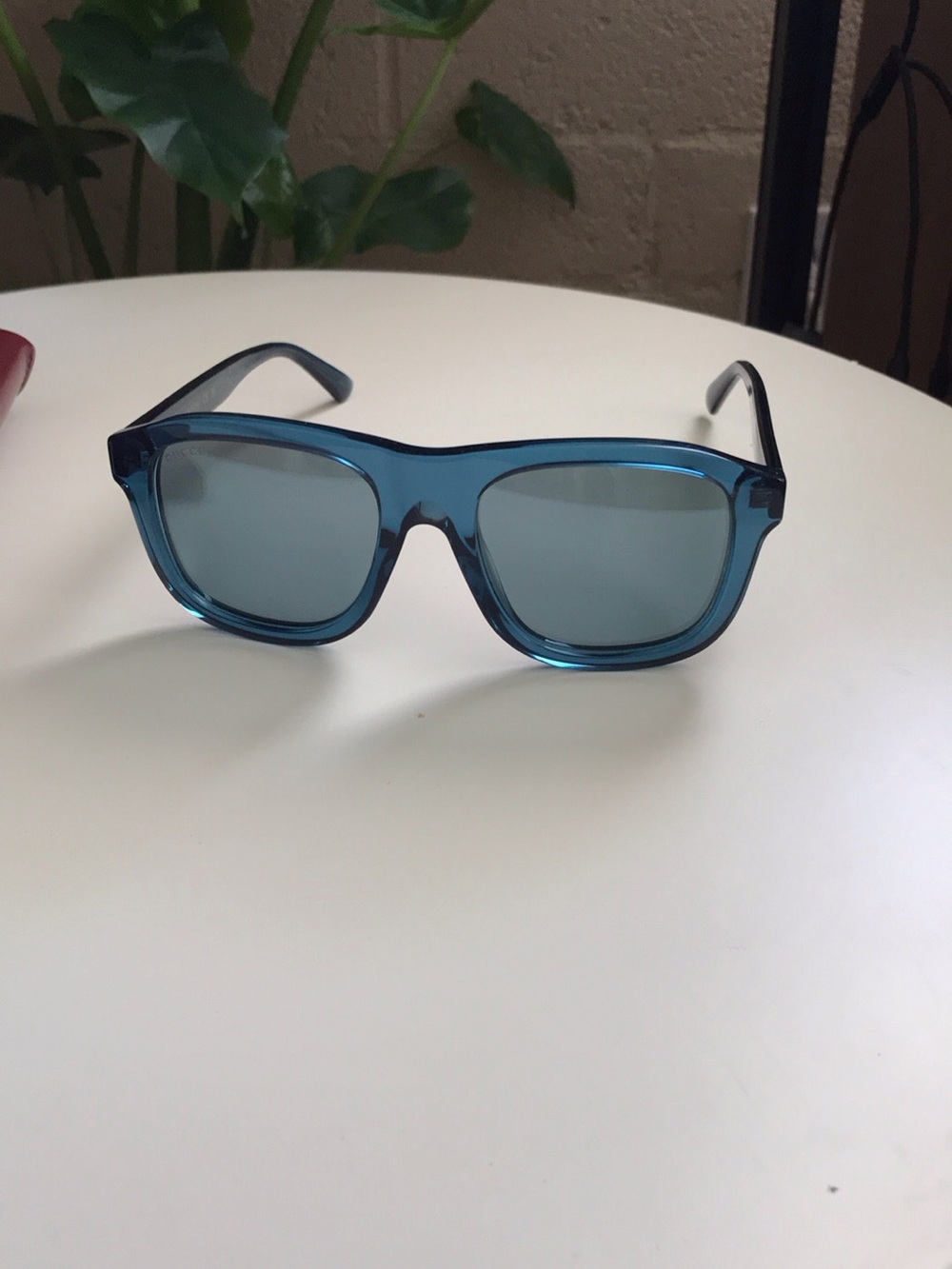 Gucci Blue Transparent Frame Sunglasses